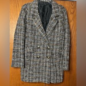 Hyfve Tweed Style Jacket Women’s Size Large Lined 4 Front Buttons Pockets